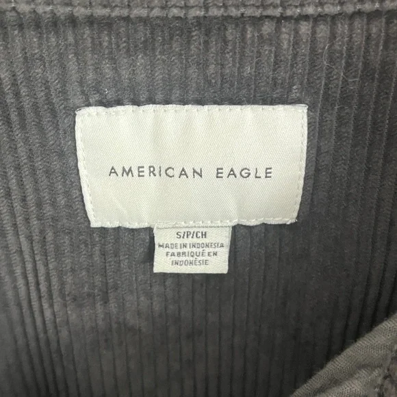American Eagle Gray Corduroy Oversized Shirt Jacket Shacket size small - Picture 4 of 6